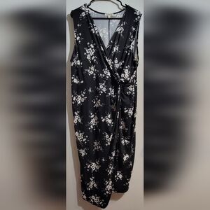 Size 2X Faux Wrap Dress.  Black and White.  Very soft.